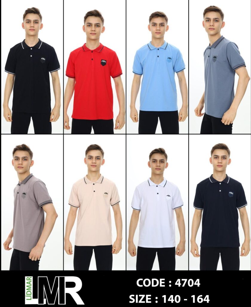 T-shirt polo dla chłopca z naszywką-4704 - obrazek 5