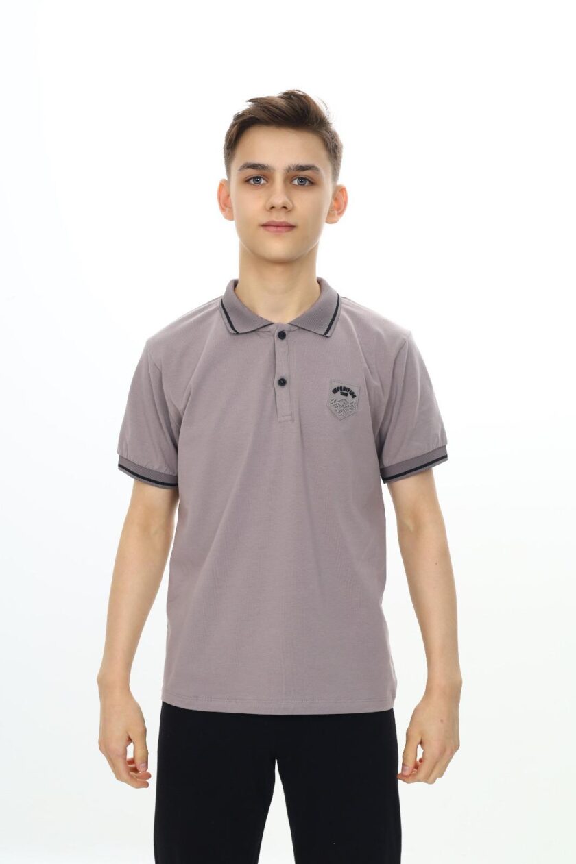 T-shirt polo dla chłopca z naszywką-4704