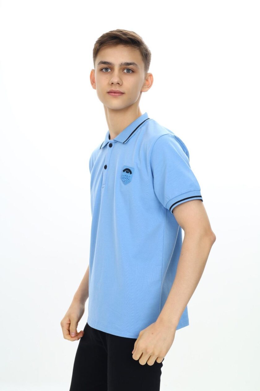 T-shirt polo dla chłopca z naszywką-4704 - obrazek 4