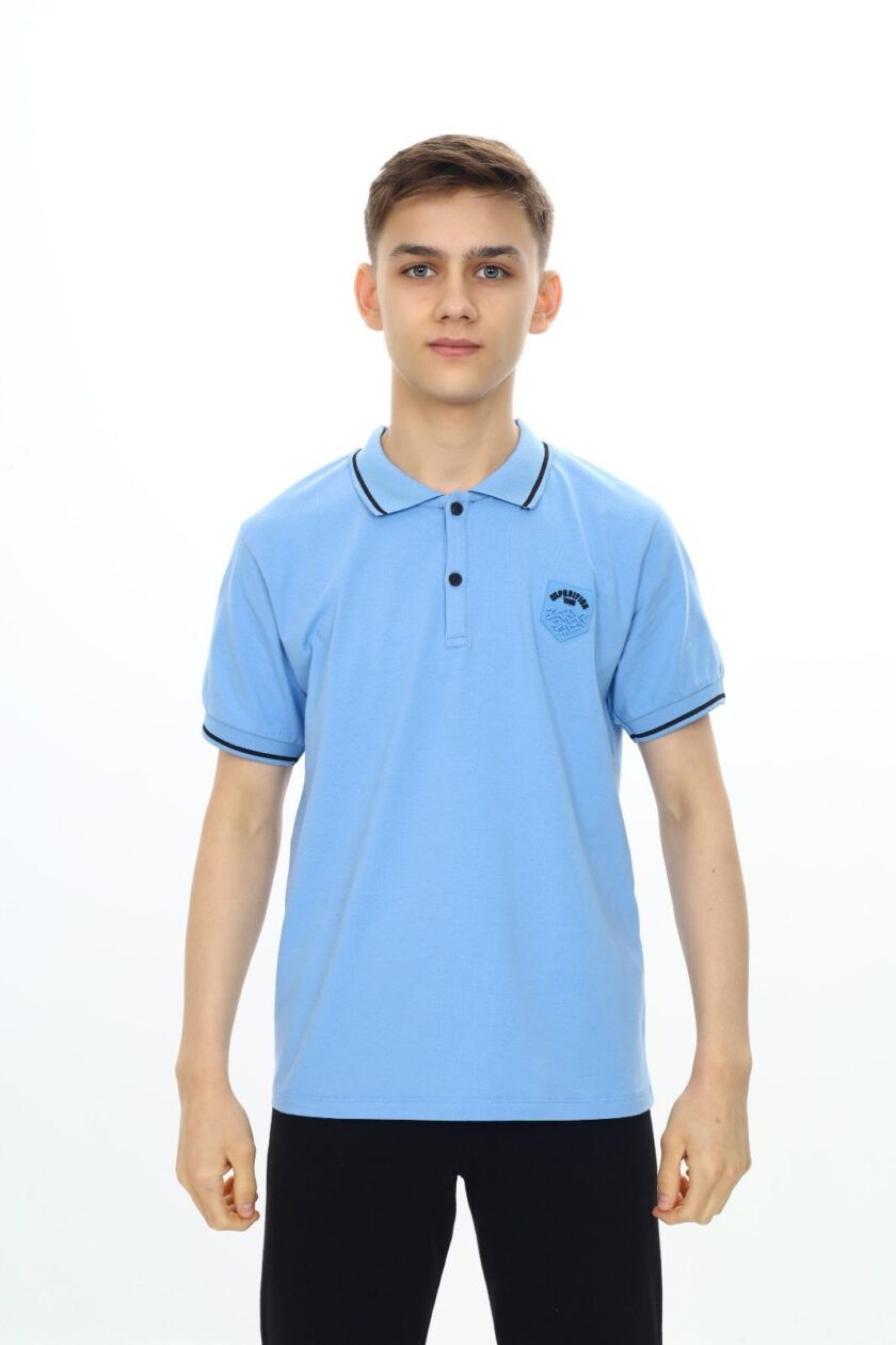 T-shirt polo dla chłopca z naszywką-4704