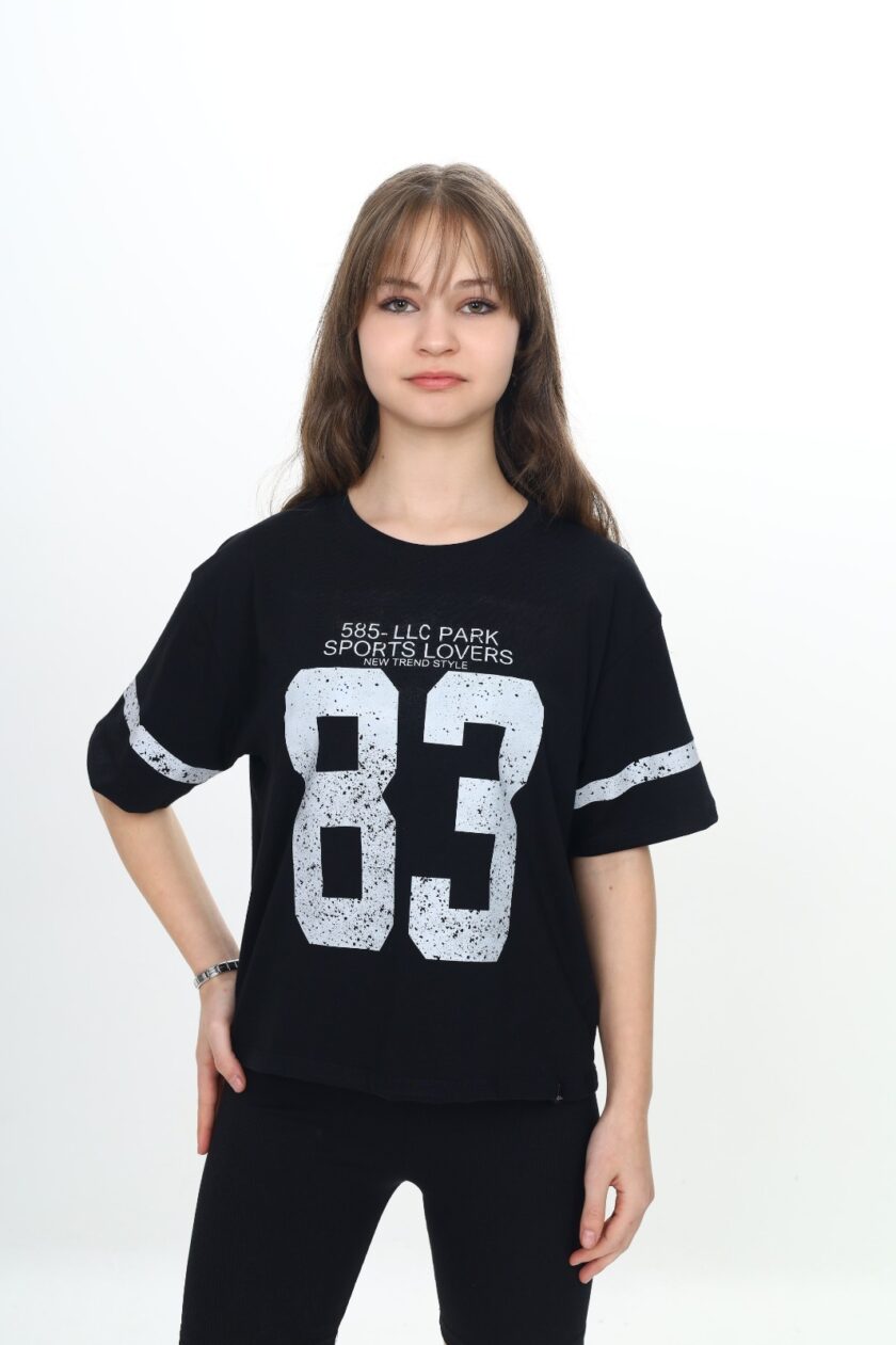 T-shirt dla dziewczynki z nadrukiem-9015