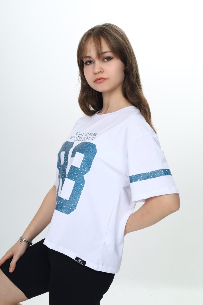 T-shirt dla dziewczynki z nadrukiem-9015 - obrazek 2