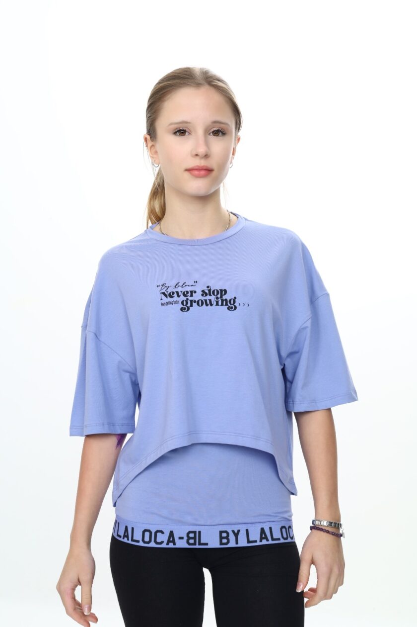 T-shirt dla dziewczynki dwa w jednym z topem-8993