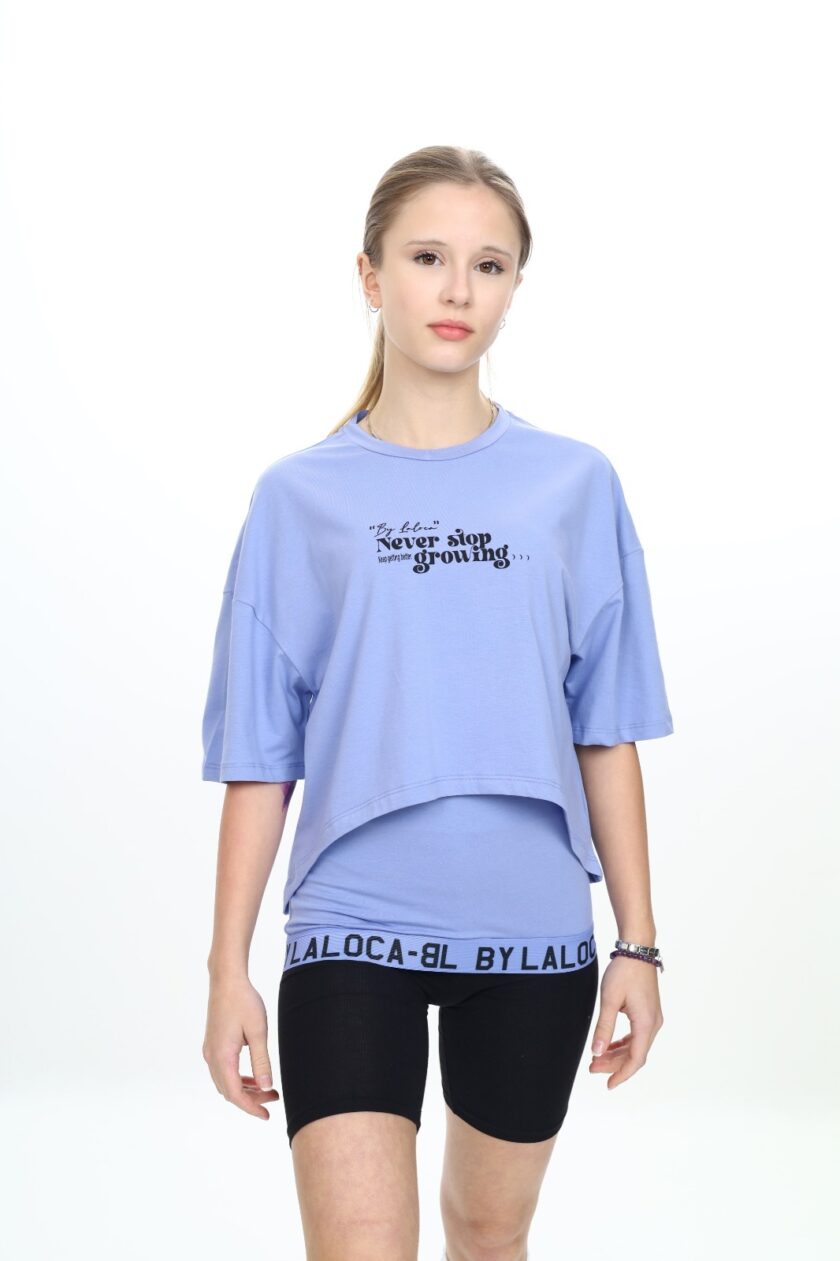 T-shirt dla dziewczynki dwa w jednym z topem-8993 - obrazek 4