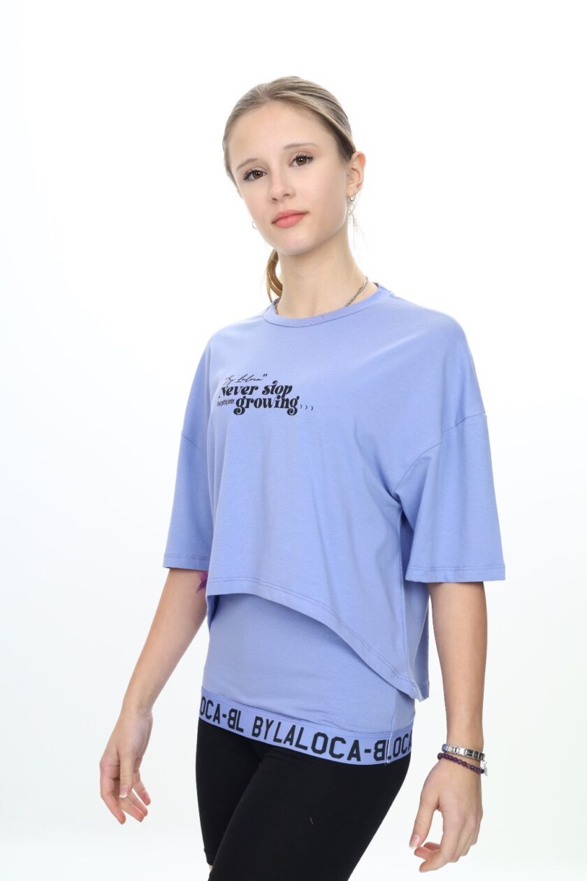 T-shirt dla dziewczynki dwa w jednym z topem-8993 - obrazek 2