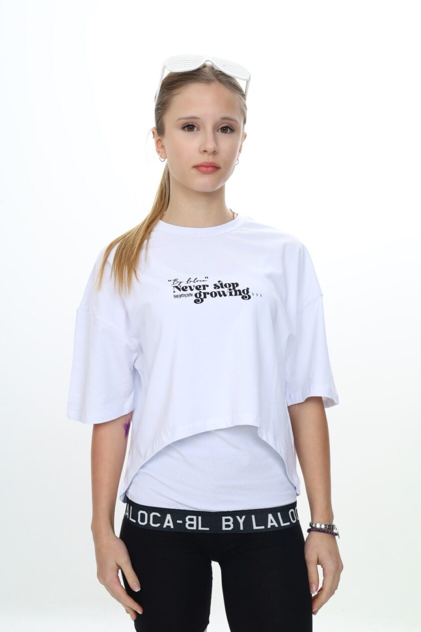 T-shirt dla dziewczynki dwa w jednym z topem-8993