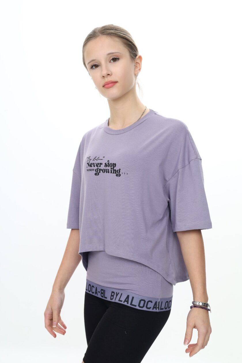 T-shirt dla dziewczynki dwa w jednym z topem-8993 - obrazek 4