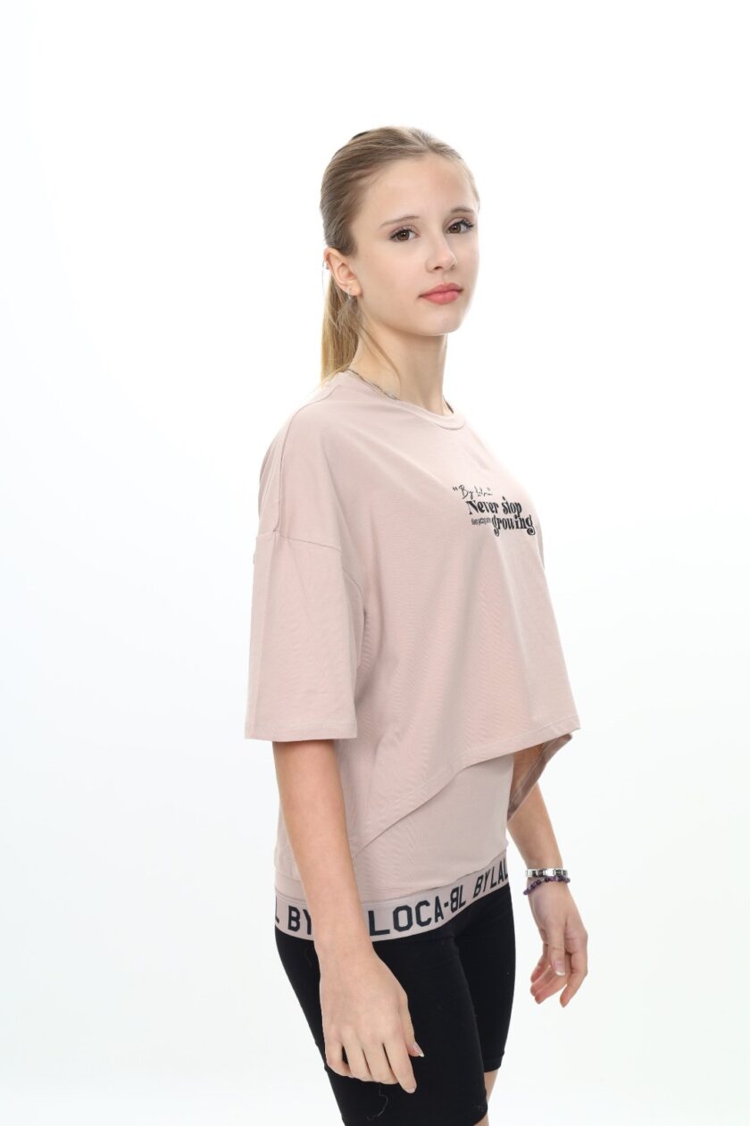 T-shirt dla dziewczynki dwa w jednym z topem-8993 - obrazek 2