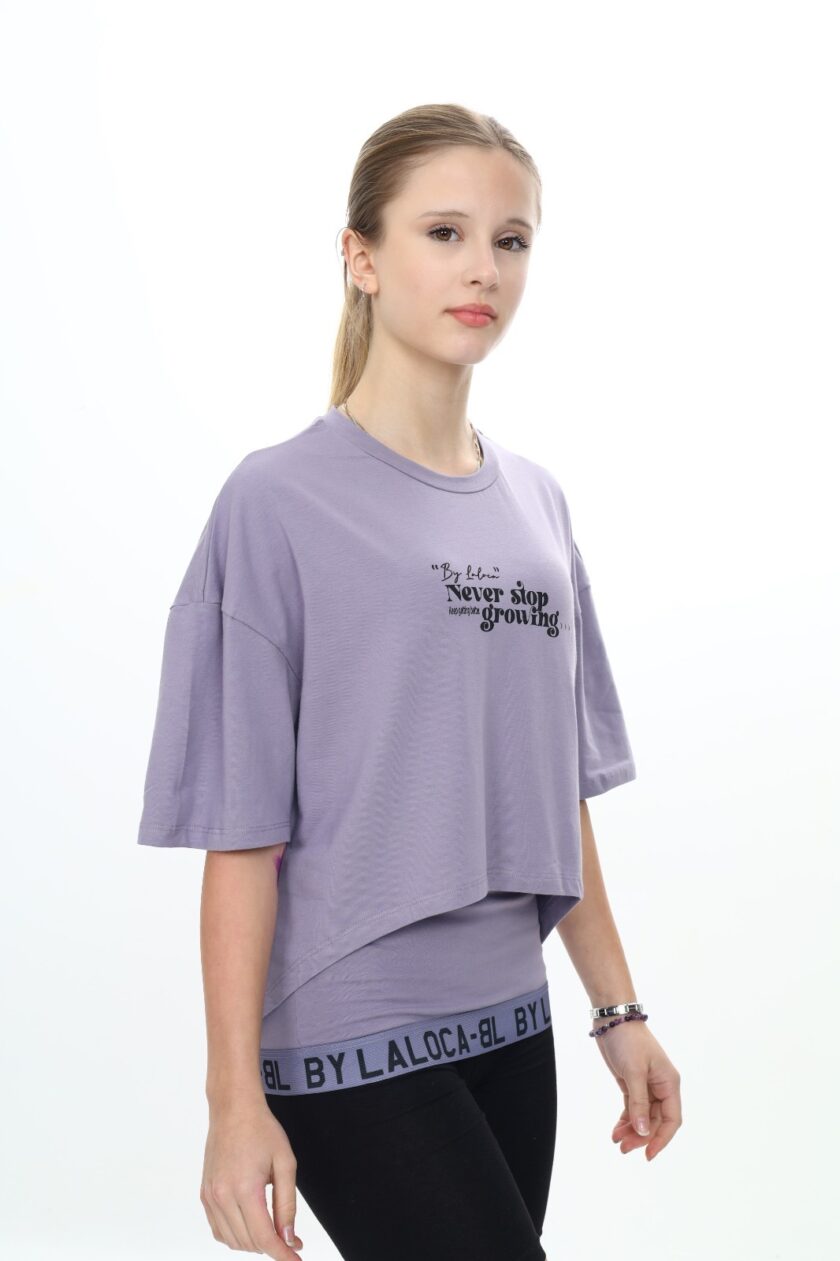 T-shirt dla dziewczynki dwa w jednym z topem-8993 - obrazek 2