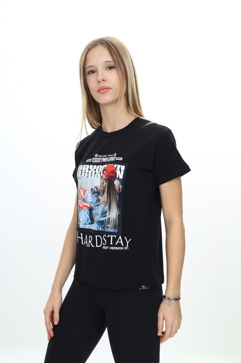 T-shirt dla dziewczynki z nadrukiem-8986 - obrazek 4