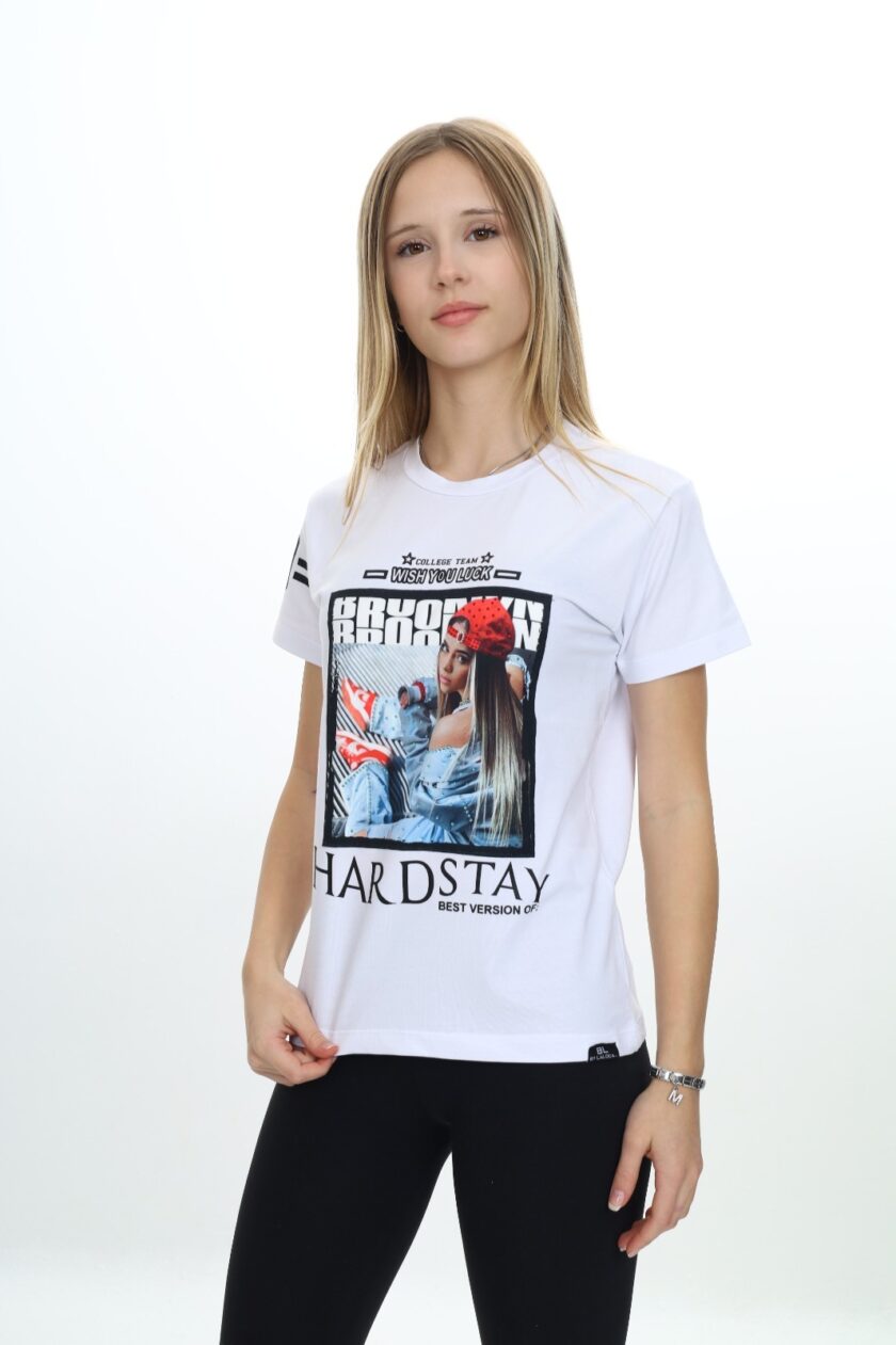 T-shirt dla dziewczynki z nadrukiem-8986 - obrazek 4