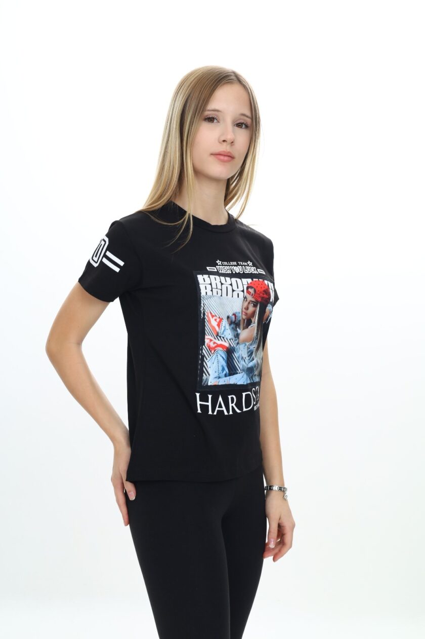 T-shirt dla dziewczynki z nadrukiem-8986 - obrazek 2